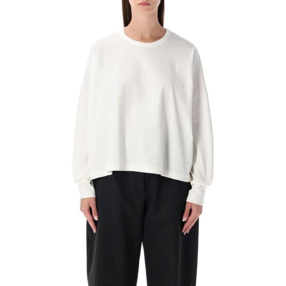 STUDIO NICHOLSON Women's Long Sleeve Crew Neck T-Shirt Women WHITE T-Shirts &